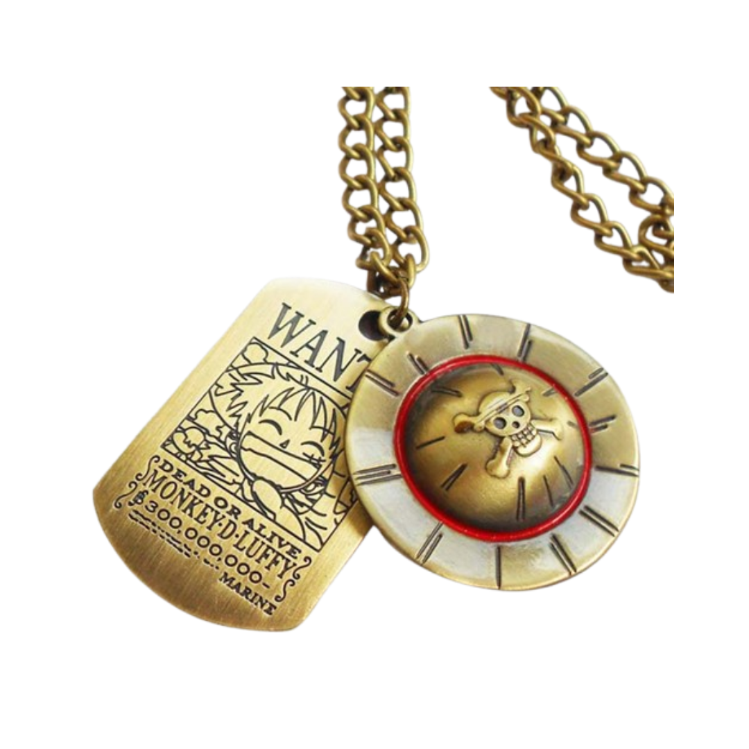 Collar One Piece – Monkey D. Luffy Wanted + Jolly Roger