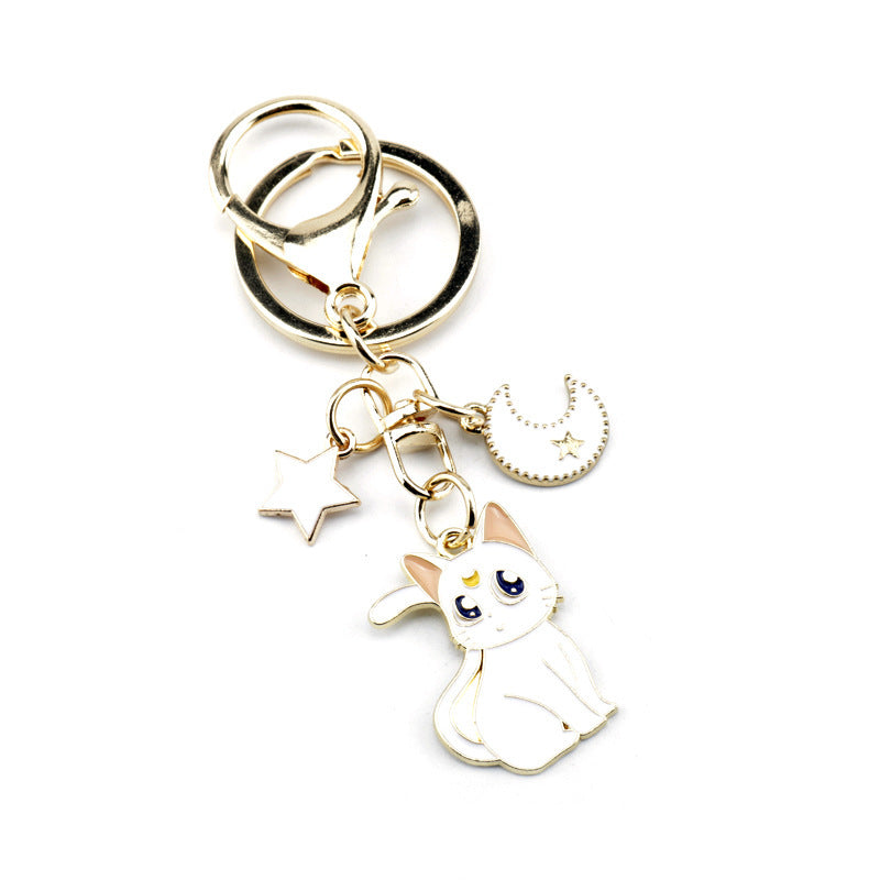 Llavero Artemis – Sailor Moon (con dijes estrella y luna)