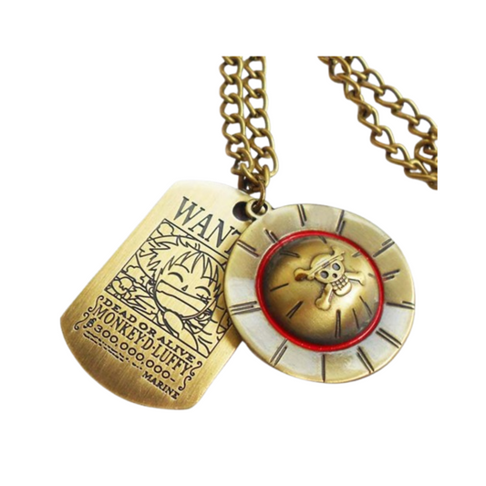Collar One Piece – Monkey D. Luffy Wanted + Jolly Roger