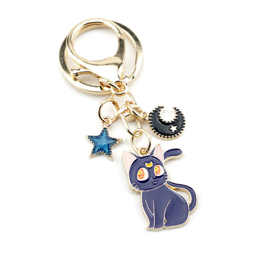 Llavero Luna – Sailor Moon (con dijes estrella y luna)