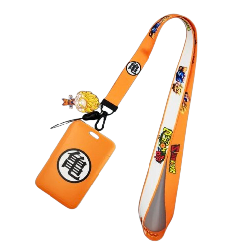 Lanyard Dragon Ball – con mini Gokú y porta gafete